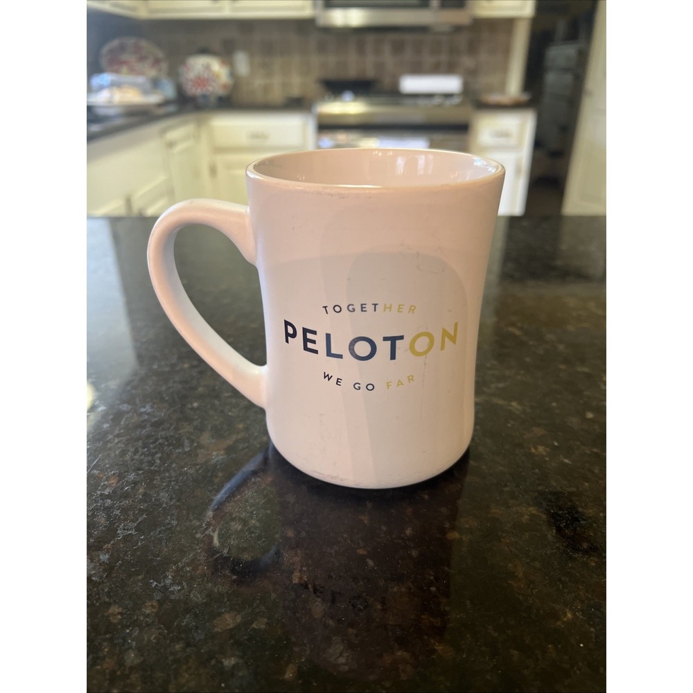 Peloton "together We Go far" Coffee Tee Mug Fitness‎ Logo Cycling Large Cup Gym